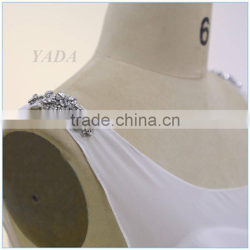 New Fashion Jewel Beaded Sleeveless Chiffon Weddings Bridesmaid Dresses Long