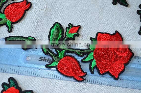 2017Custom Iron Patches Clothing Embroidered 3D Flower Embroidery Patch Manufacturers
