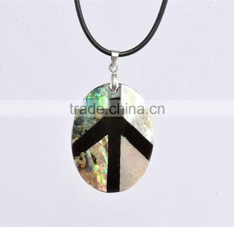 high end handmade stripe sea shell pendant necklace carved abalone shell necklace for engagement return gift