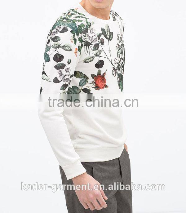 New Product for Mens Floral Sweatshirts Printing Sweatshirt For Men