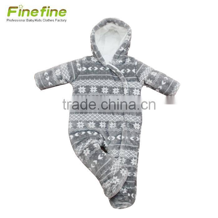 Long-Sleeved Cotton One Piece Winter Design Smocked Baby Romper