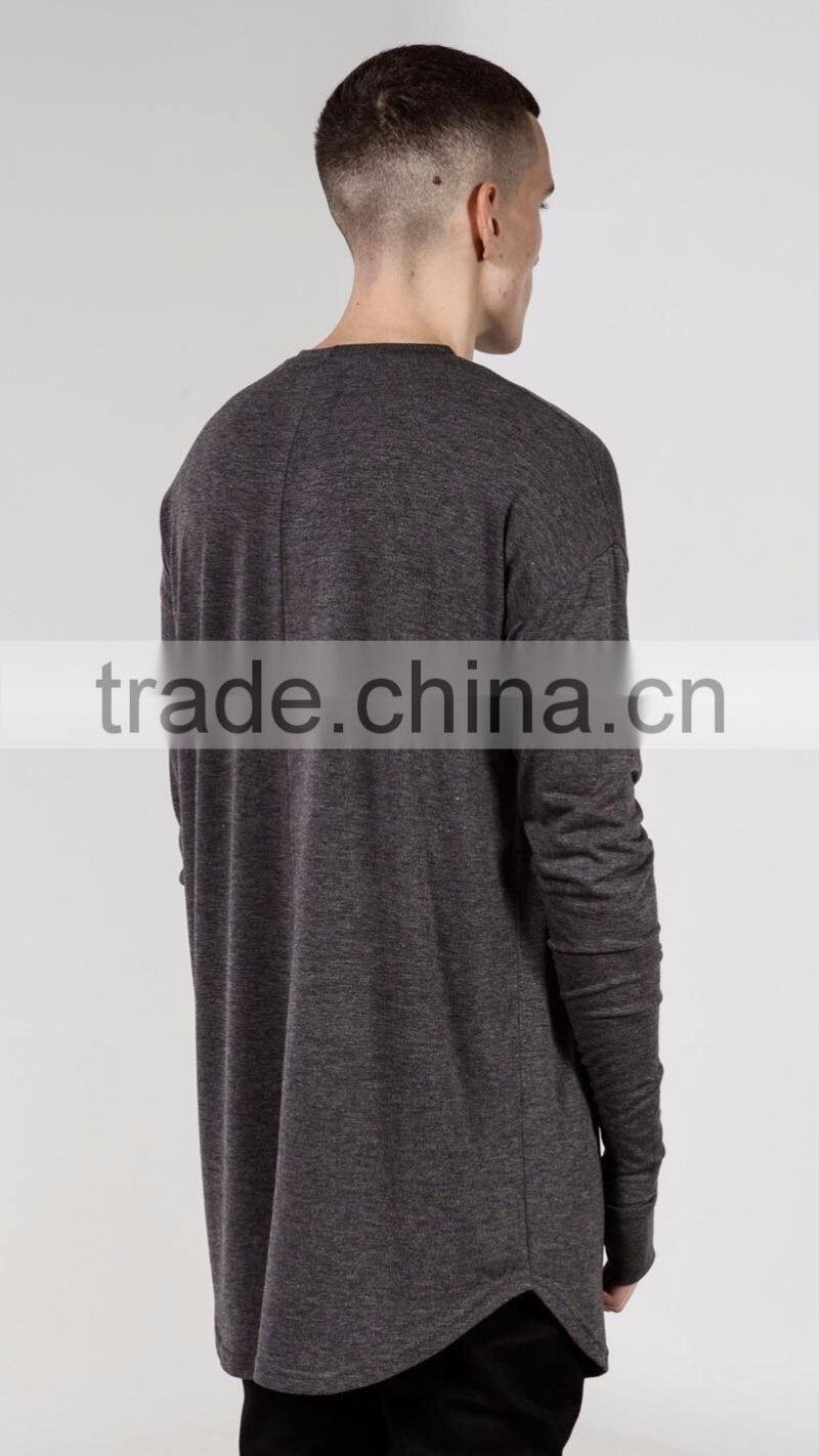 China garment factory 100% cotton long sleeve blank t-shirt custom casual men t-shirt with high quality