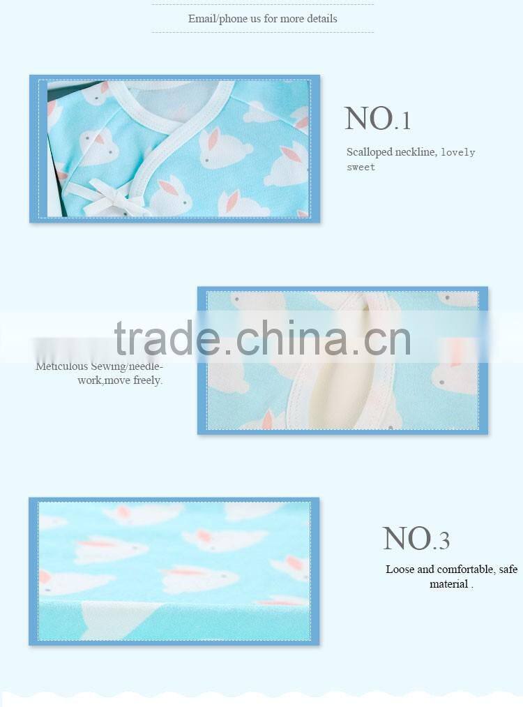 High quality cheap factory sales clothes suit light blue cotton baby gift set