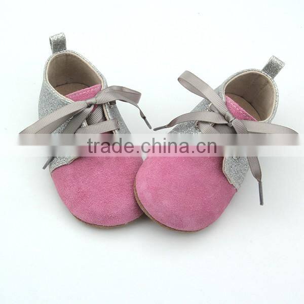 Wholesale Rose Pink Genuine Leather Moccasins Baby Shoes with 2017