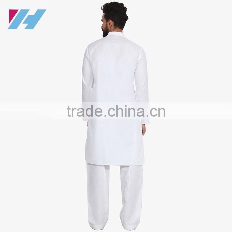 Clothing Wholesale Long Sleeve Knee Length White Kurta Designs For Men