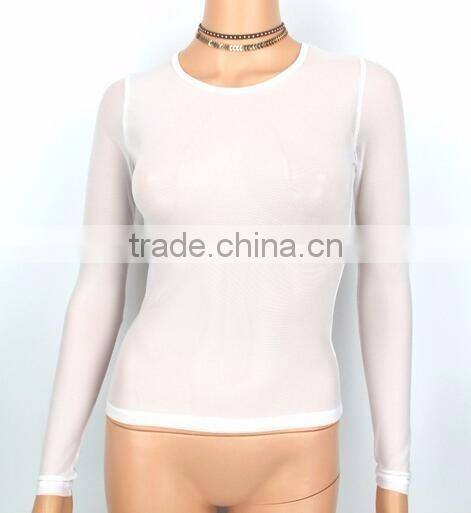 Runwaylover New Style 2017 Ladies Fashion Transparent Sexy T-Shirt