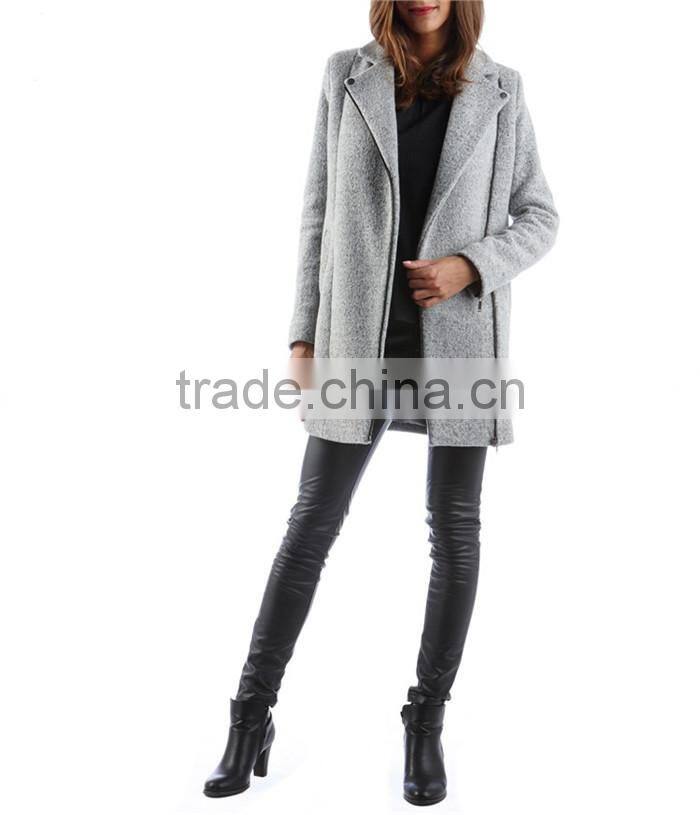 latest minimalist biker-style luxury women corduroy winter coat with zipper