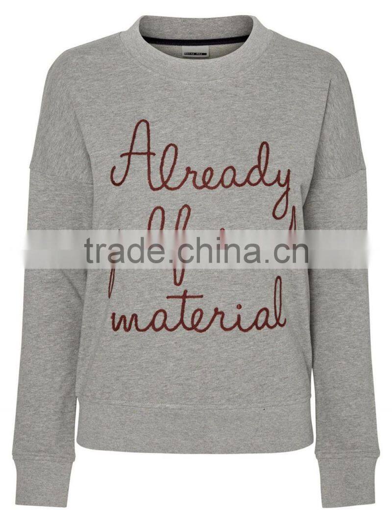 2016 wensfashion costume women leather and LightGrey long sleeved sweatshirt with hood