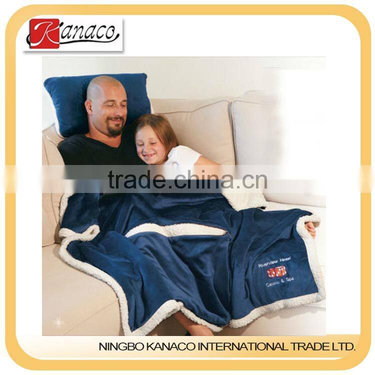 High Quality Mink&Sherpa Blanket with Pillow(KN-BL-01)