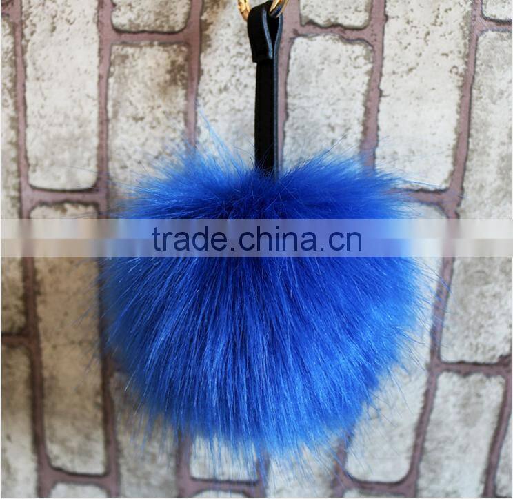 Cute Creative Fake Rex Rabbit Fur Ball Keychain Animal Pom pom Flamingo KeyChain