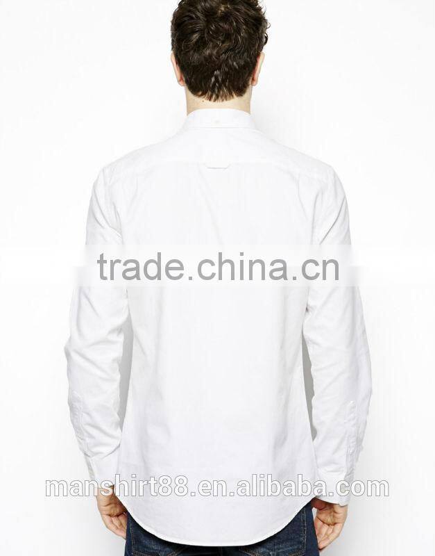 2016 wholesale 100% cotton button down collar long sleeve men's white oxford shirt