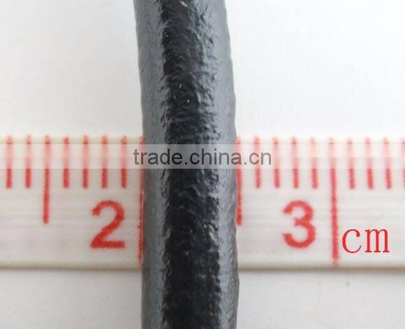 High Quality Black Round Real Leather Jewelry Cord 5mm