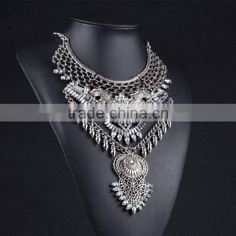 Unique fashion design beautiful lotus flower pendant necklace sliver plated