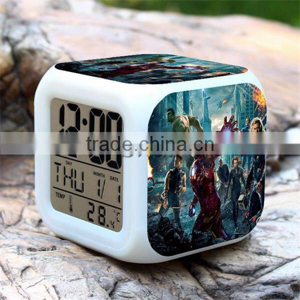 The Avenger Digital alarm clock LED clocks colorful change alarm clocks for children