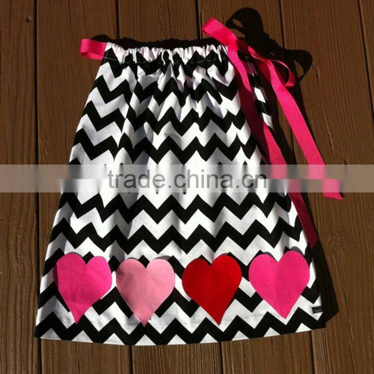 Chevron valentines heart dress,valentines pillowcase dress,valentines day clothing M5111704