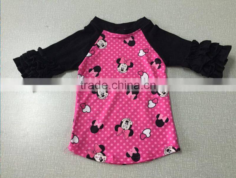 boutique girls raglan t-shirt print a dance princess let your baby look princess wholesale shirt
