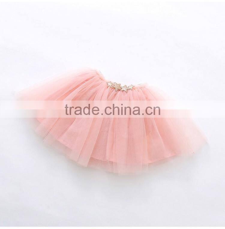 Latest kid girl clothes tulle skirt fashion star design children puffy tulle skirt