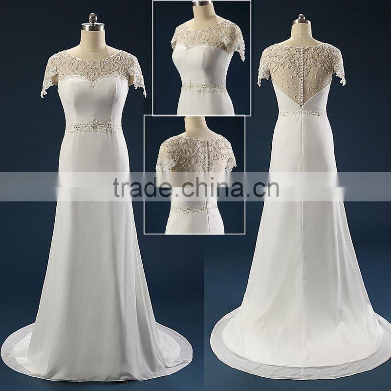 Sheath Halter Neck Lace-Up Taffeta Wedding Dress AS29602