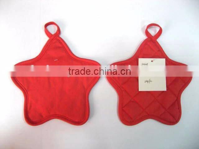 red cotton twill fabric microwave pot holders