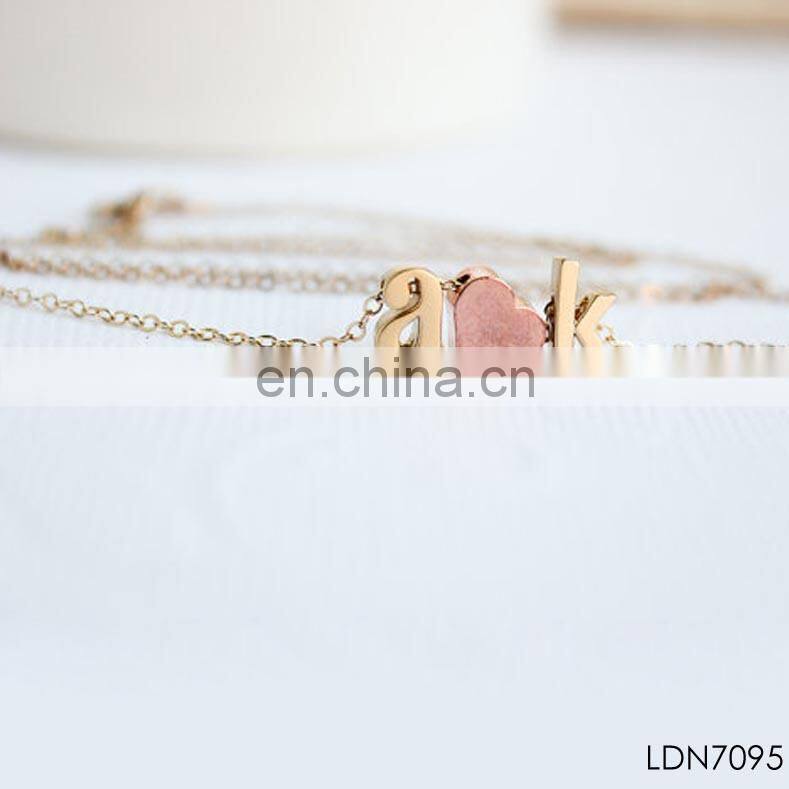 Valentine's Day gift love heart initial letter A-K pendant necklace
