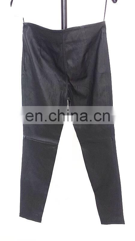 ladies fashion tight fitting stretch leaather pants