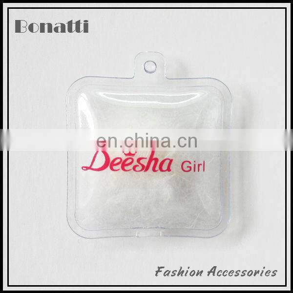 Down feather label for garment