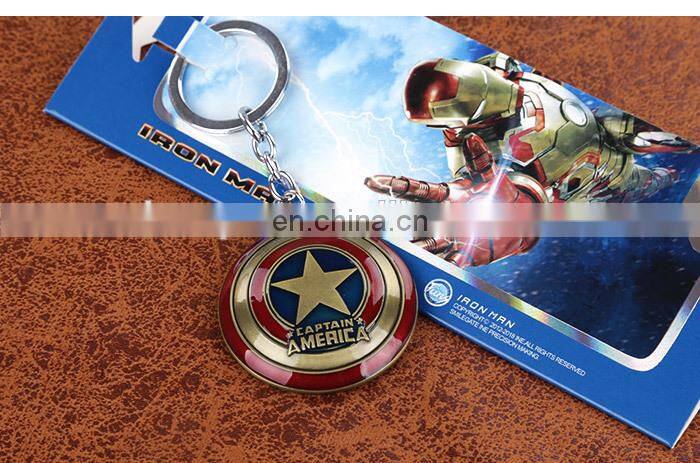 Fashion Anime Bronze The Avengers Key Chain Wholesale Fashion Cos New Hot Captain America Key Chain