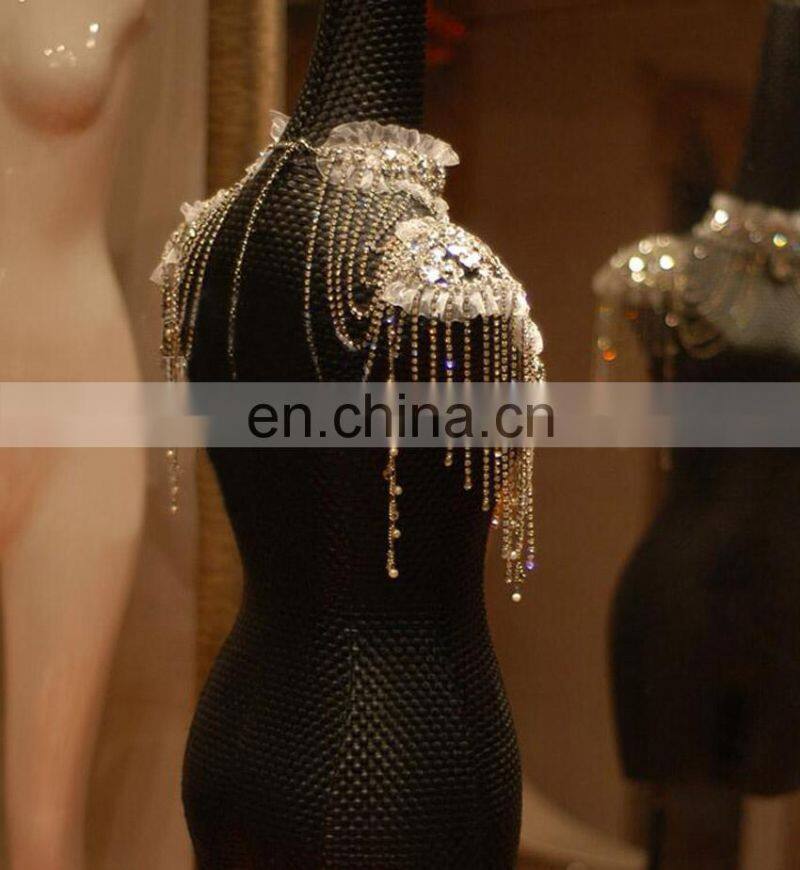 High quality Stunning Shining Crystal Wrap For Bride High Neckline Shoulder Shawl