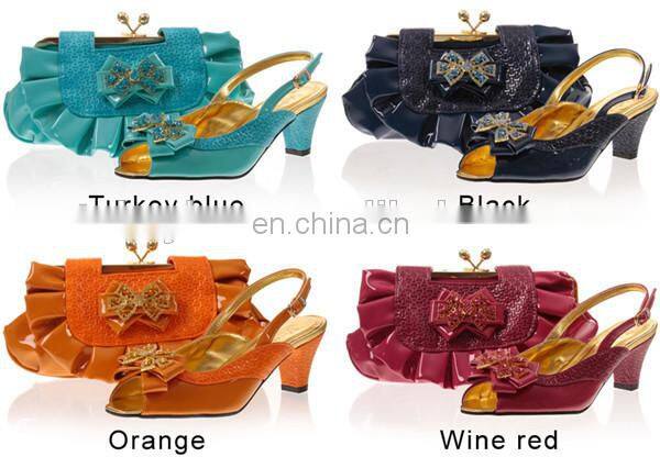 Italy style design shoes matching bags in turkey blue