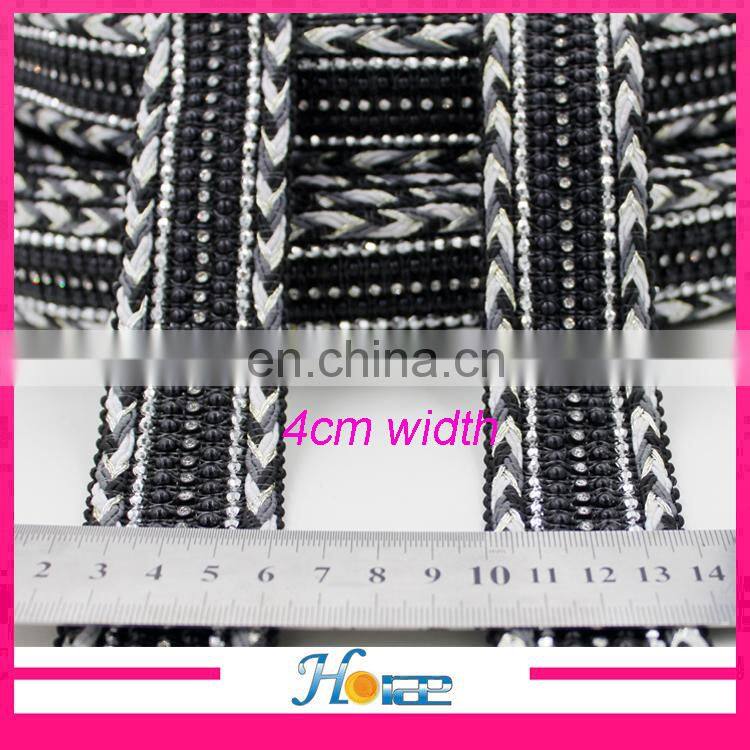 Factory directly sale 4cm braided ribbon for shoes knitted ribbon for clothing