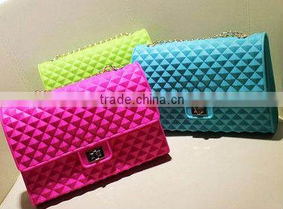 2013 new beautiful long chain silicone shoulder bag,ladies' handbag