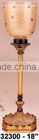 Metal Hurricane Lamp With Glass Chimney