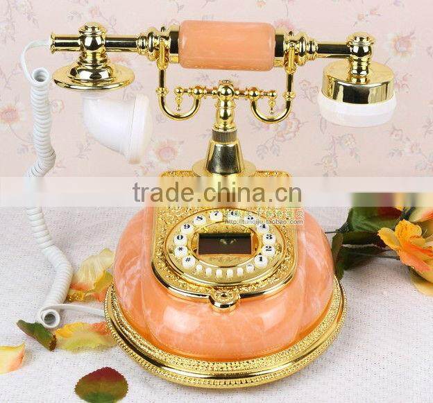 Analog corded line wooden antique phones