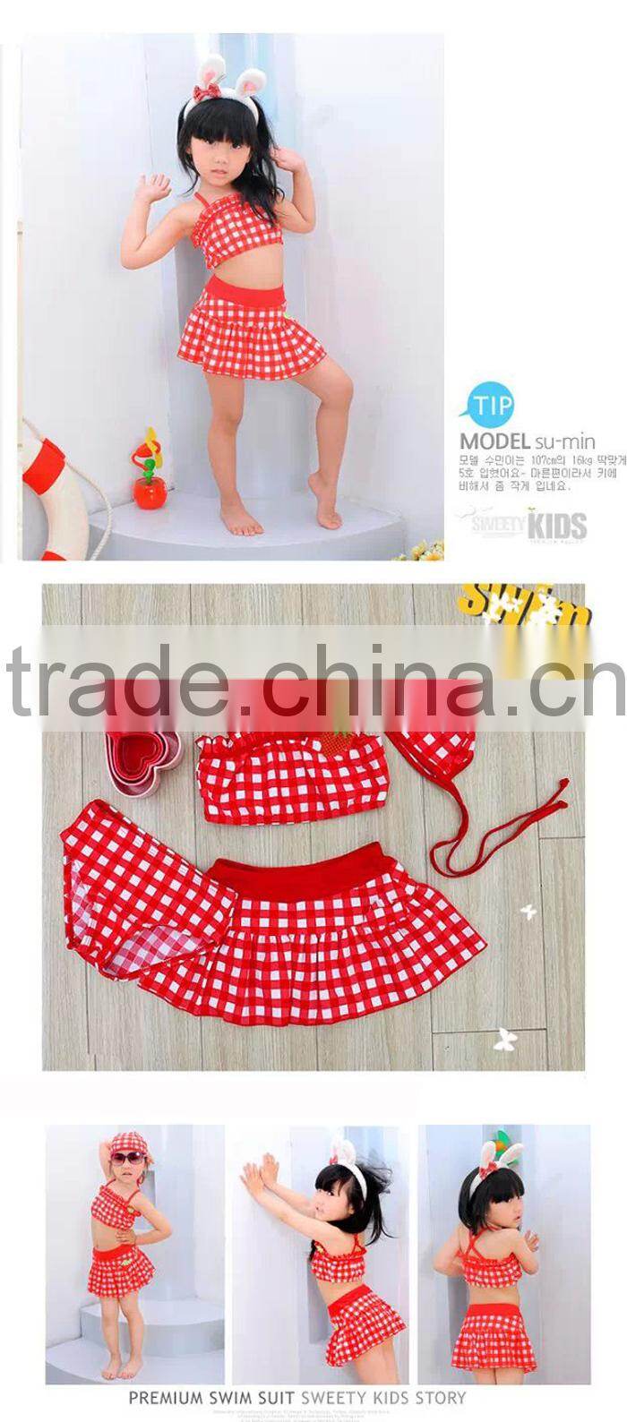 cute baby tankinis swimwear suit for wholesale/lovely strawberry design swimsuit