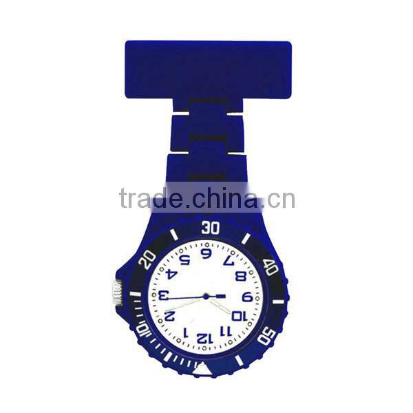 Round face rubber fob nurse watch with multiple colors, pin nurse watch, plastic nurse watch