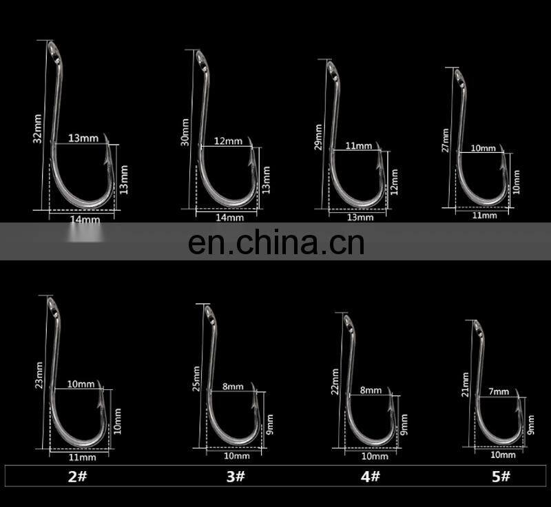 50pcs/box High Carbon Steel Environmental Saltwater Freshwater Fishing Gear Two Extra Barbs Baitholder Fishing Hook