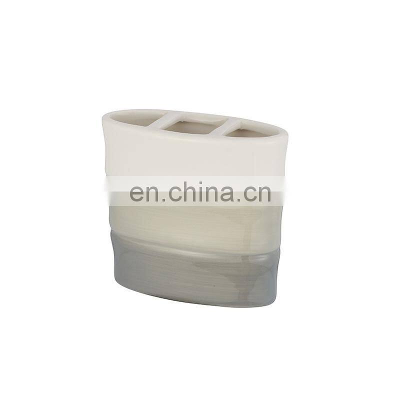 Luxury series brown purple silver ceramic colour glaze bathroom accessories 5pcs set