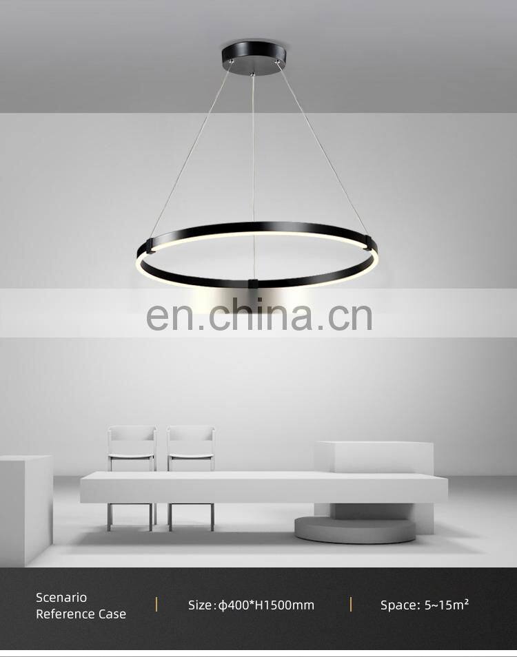 HUAYI New Arrival Living Room Indoor Decoration Hanging Circular LED Modern Pendant Light