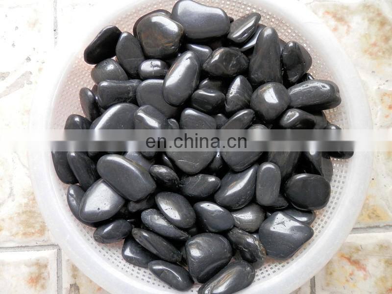black color jade stone price/river stone pebble wash price/ black polished garden pebble stones