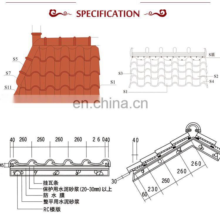 Double china roof tiles prices/half round clay roofing tile/spanish roof tiles