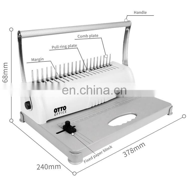 Top Quality Manual Small Binder Machine Office A4 Size Comb Binder 21 Holes Paper Book Binding Machine