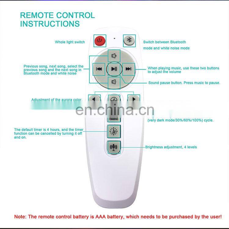 LED Nebula Aurora Night Light Kids Music Rotating Remote Control Blue tooth Projector