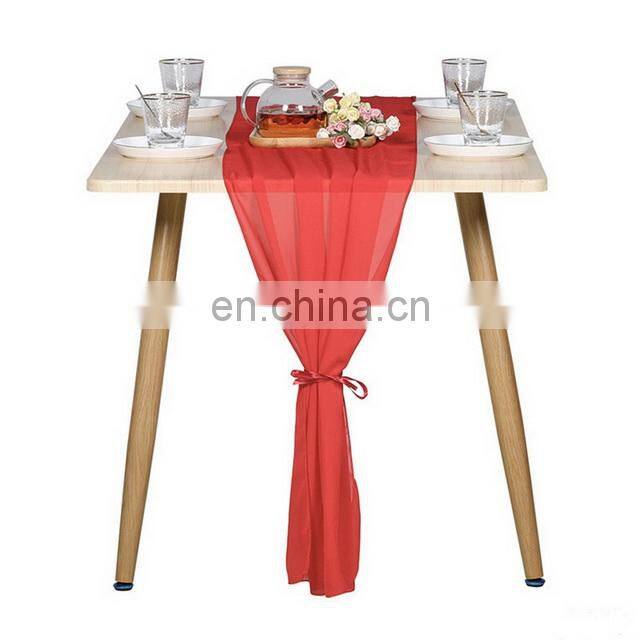 Amazon Best Seller Romantic Wedding Gauze 100D Chiffon Table Runner In Different Colors