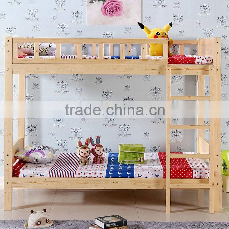 New fashion furniture pine wood double bunk children bed