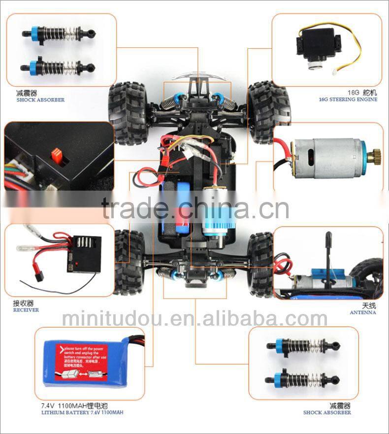 WL Toys A979 1:18 Whole Proportional RC 4WD Truck 2.4G RC Electric Car with Shock System Top Speed 50KM/H