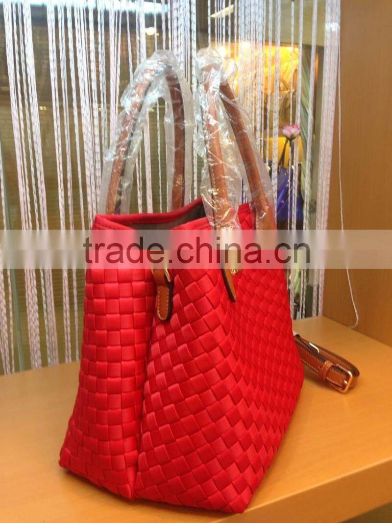 Cheaper Nylon Foldable Bag Woven Nylon Handbag Ladies