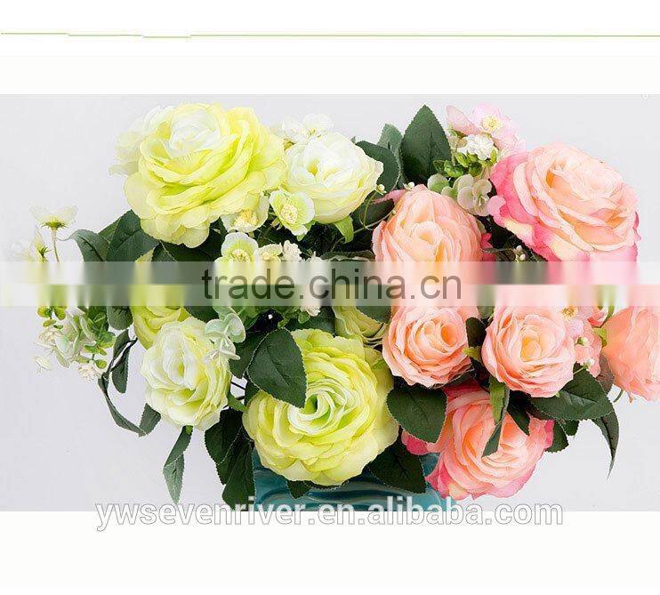 High-end European head of sichuan March 12 roses simulation plants plastic artificial flowers Yiwu simulation flower wholesale m