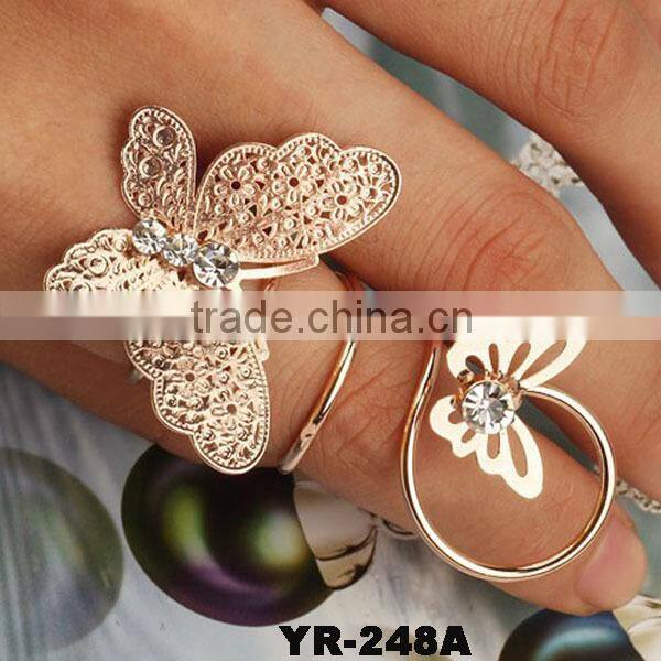 Wholesale Elegant Gold And Silver Plating Butterfly Wedding Smart Ring