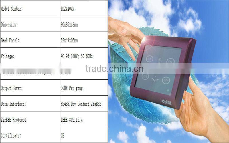 Taiyito zigbee smart home Touch Screen 2-way Fluorescent Lamp/Appliance Switch/Zigbee home automation