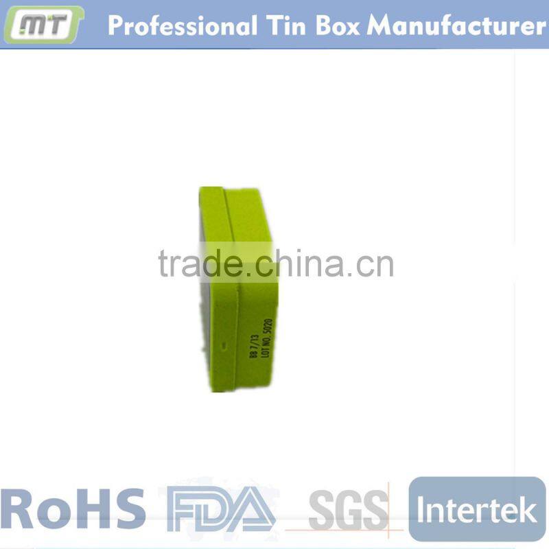 green square metal jewelry tin box
